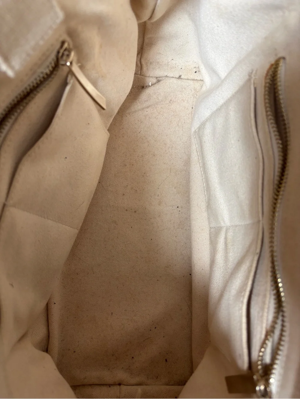 Oscar De La Renta Beige With White Flowers tote